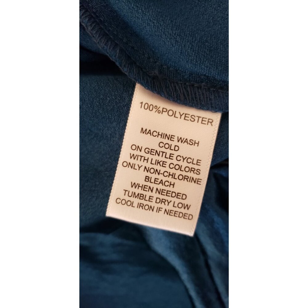 NWT CALLIGRAPHIE TURQUOISE SATIN MIDI SKIRT MEDIUM - Picture 9 of 9